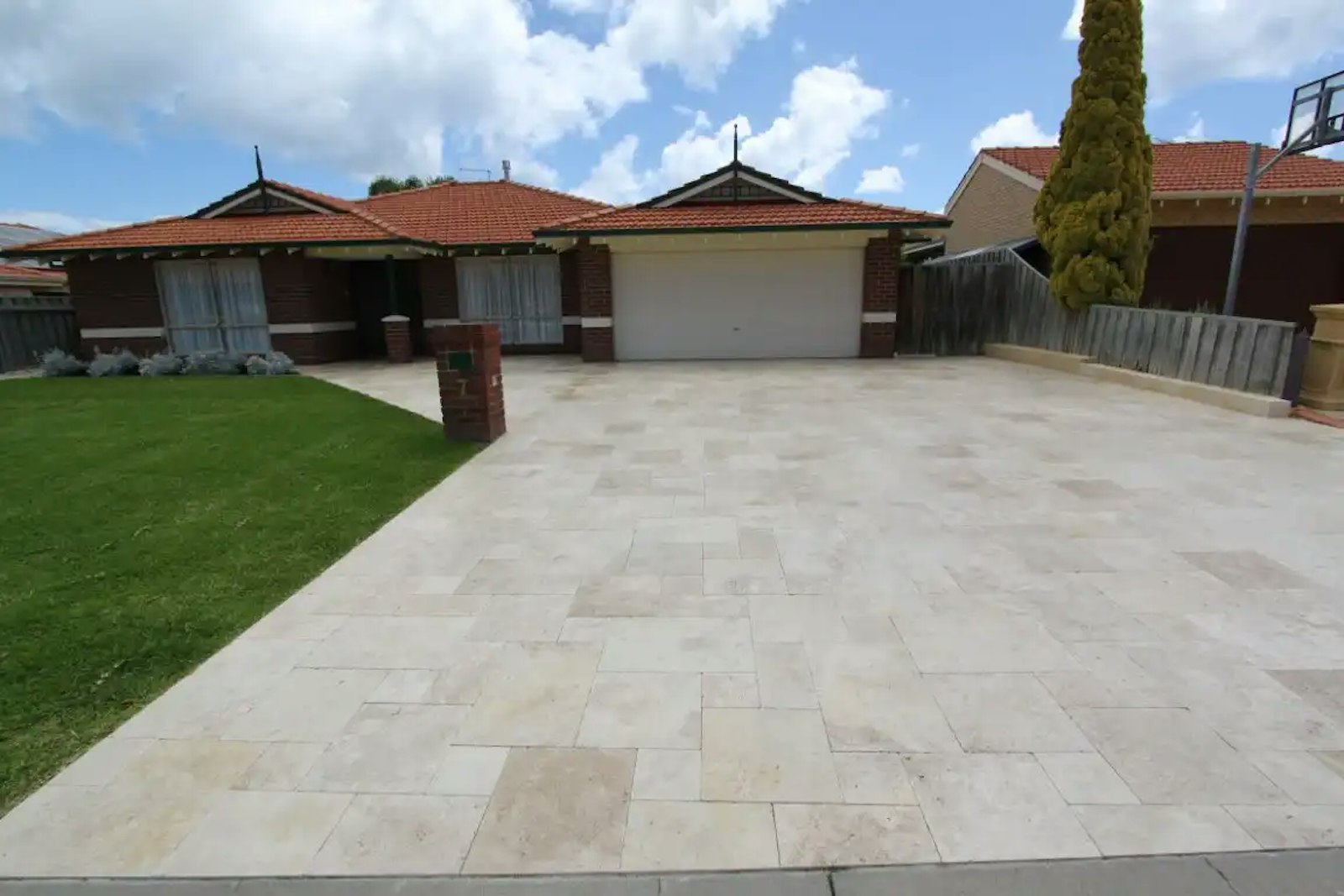 Elegant paved driveway